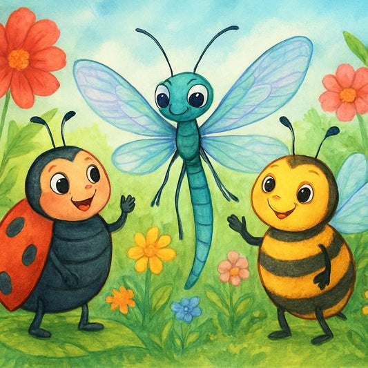 Lenny Ladybird, Dolly Dragonfly, and the Buzz of Benny Bee